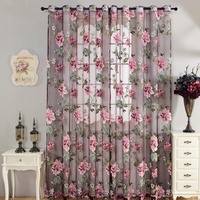 Voilages européens à motif floral de roses et papillons, prix d'usine pour cantonnières de salon