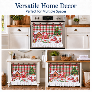 Cortina de Cocina Estampada Navideña 100% Poliéster <span class=keywords><strong>para</strong></span> Cocina, Comedor y Habitación Infantil - Decoración Festiva - Product Image 4