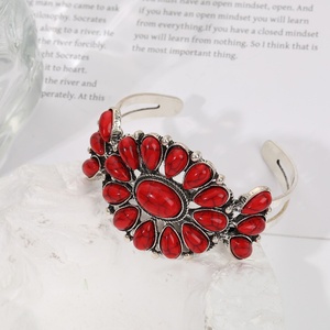 Junhong Jewelry 2025 Bohemian Retro Ethnic Turquoise Cuff <b>for</b> Bracelet Vintage <b>Bangle</b> <b>for</b> Women <b>Men</b> Fashionable Fine Jewelry - Product Image 2
