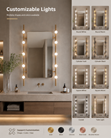 Miroir de salle de bain intelligent à LED mural au design moderne, fourniture directe d'usine, prend en charge OEM/ODM