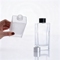 Bouteilles de diffuseur à roseaux en verre dépoli rechargeables avec bouchon 150 ml – Bouteille d'huile parfumée pour aromathérapie et parfum d'ambiance