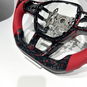 Volant en cuir perforé rouge avec fibre de carbone forgée rouge pour Honda Civic 11e génération CR-V 6e génération Pièces de voiture Livraison directe Sport - Product Image 3