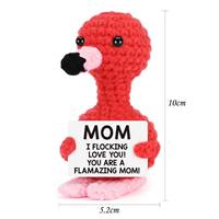 Poupée flamant rose en crochet de laine faite à la main, motif dessin animé, cou long rouge, joues roses, cadeau décoratif pour sœur, message, magasins de détail familiaux