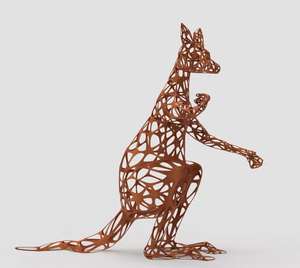 Sculpture d'animal en acier inoxydable ajouré, Art en métal, taille réelle, Sculpture de jardin, Statue de kangourou ajourée, nouveau Design 2022 - Product Image 5