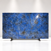 Nouveau produit : dalle de pierre frittée bleue grand format polie pour comptoir de salle de bain, meuble-lavabo et revêtement mural
