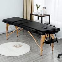 Haute qualité 3 sections jambes en bois Table de massage portable Thai Spa Lits de massage