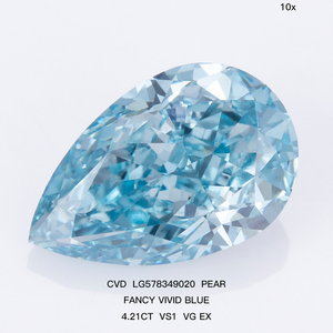 メッシジュエリーIGI証明書4カラットVS1ファンシーVIVIDブルーペアHPHTCVDラボ成長ダイヤモンド - Product Image 2