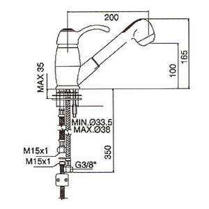 FLAVIA BES 1284 Mezclador de fregadero de ducha extraíble Fregaderos de cocina con elegante función extraíble - Product Image 2