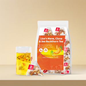 Tisane Bio Nourrissante <span class=keywords><strong>pour</strong></span> <span class=keywords><strong>l</strong></span>'<span class=keywords><strong>Estomac</strong></span>, Marque Privée, à base <span class=keywords><strong>de</strong></span> Champignon Crinière <span class=keywords><strong>de</strong></span> Bouquet, <span class=keywords><strong>Clou</strong></span> <span class=keywords><strong>de</strong></span> <span class=keywords><strong>Girofle</strong></span> et Argousier, Répare la Muqueuse Gastrique, Faite à la Main - Product Image 1