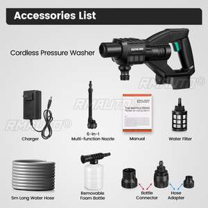 Hidrolavadora Portátil Inalámbrica de Alta Presión de 500 W y 100 Bares, Máquina de Limpieza de Autos 6 en 1 con Pistola de Agua - Product Image 6