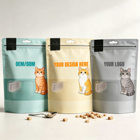 Pochette personnalisée pour friandises pour animaux, refermable avec fermeture éclair, trou de suspension et fenêtre