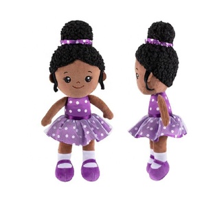 Bambola di Peluche Personalizzata Afroamericana Ricamata, Giocattolo Morbido <span class=keywords><strong>e</strong></span> Coccoloso con Imbottitura in Cotone PP per Neonati <span class=keywords><strong>e</strong></span> Bambini, Basso MOQ - Product Image 1