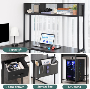 <span class=keywords><strong>Escritorio</strong></span> de Computadora en Forma de L Reversible con Soporte para Monitor y Estante de Almacenamiento, <span class=keywords><strong>Escritorio</strong></span> de Esquina para Oficina en Casa con Bolsa de Almacenamiento - Product Image 3
