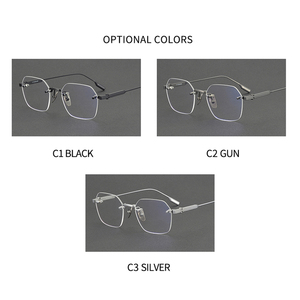 AT81038 Montature da Vista Rimless in Titanio di Alta Qualità <span class=keywords><strong>Occhiali</strong></span> da Uomo e da Donna - Product Image 3