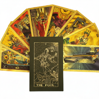 Cartes de tarot en PVC avec feuille d'or de la marque CY, modèle CY-88, imperméables, écologiques, boîte en papier personnalisée 12x7cm pour nappe de jeu