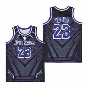 Street Basketball Jersey Embroidery Stitched Sublimation US Size Irish Los Angeles Artesia Black Red Men Breathable Uniform - Product Image 4
