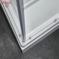 Cabine de douche intégrée de style européen avec cadre en aluminium, double porte coulissante, cloison en verre trempé MAGIC A15