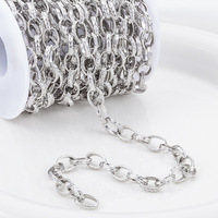 Ovale croix chaîne indicateur motif bricolage acier inoxydable métal bijoux accessoire à la mode pour collier Bracelet Bracelet fermoir