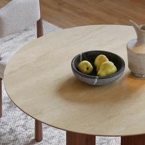 <b>Round</b> <b>Solid</b> <b>Wood</b> <b>Dining</b> <b>Table</b> 1.2m 1.35m 1.5m Stable Box Frame Structure For <b>Dining</b> Room - Product Image 3
