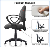 Chaise de bureau pivotante à dossier bas en tissu maillé réglable pour le bureau à domicile et les cadres – Offre spéciale