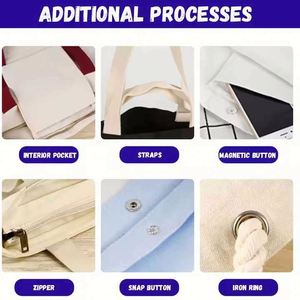 กระเป๋าผ้าแคนวาสคุณภาพสูง รีไซเคิล สำหรับโปรโมชั่นและช้อปปิ้ง พิมพ์โลโก้ตามสั่ง - Product Image 5