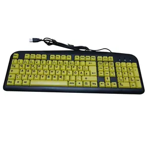 Teclado Alemán y Alemán para gamer, teclado de oficina original con letras grandes, para ordenador de escritorio y ratón