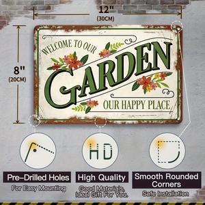 Letrero Metálico Vintage para Jardín, Letrero Botánico de Jardinería, Placa de Jardinería, Letrero para Patio - Product Image 5