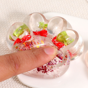 High Quality TPR Glitter Maltose Pinch Cat Paw Fruit Shape Hand Exercise Squeeze Stress Relieve <b>Squishy</b> Toys for Kids Adults - Product Image 2