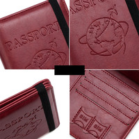 Portefeuille de voyage multifonctionnel en cuir PU avec blocage RFID, porte-cartes et porte-documents, personnalisable avec logo – Vente en gros