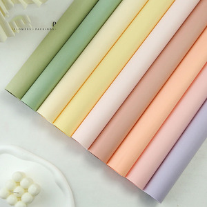 Papel de embalaje de flores estilo coreano pequeño, papel de algodón con textura de madera, papel de embalaje de color sólido para macarons - Product Image 2