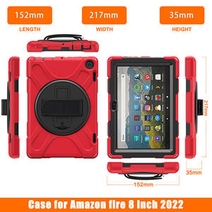 Étui robuste pour tablette en silicone épais pour enfants pour <span class=keywords><strong>Amazon</strong></span> Kindle Fire <span class=keywords><strong>HD</strong></span> 8 2022 Housse antichoc avec bandoulière à la main - Product Image 4