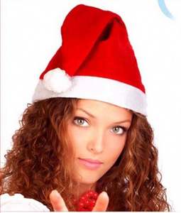 Chapeau de Noël pour adultes rouge et blanc en non-tissé de haute qualité, très vendu en 2018 - Product Image 4