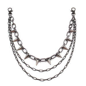 Chaîne de taille unisexe Yueli en alliage de zinc avec rivets à pointes, chaîne de corps multicouche style Hip Hop Punk décontracté pour accessoires de jeans - Product Image 5