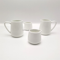 Ensemble de tasses en céramique blanches de style occidental pour restaurant, petites, moyennes et grandes, avec pot à café et lait, compatibles micro-ondes et lave-vaisselle, coffret cadeau