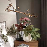 Plante artificielle en pot Caladium Taro rose et verte en PE, décoration de Pâques pour la maison, le bureau, la salle de bain, la chambre à coucher