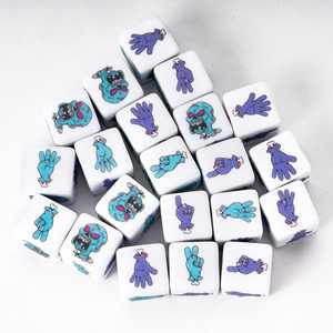 Juego de dados de 6 caras con logotipo personalizado FACCUB, juego de mesa D6 de 16mm, patrón de calavera de Animal creativo, estampado acrílico y plástico, <span class=keywords><strong>Color</strong></span> personalizado - Product Image 2