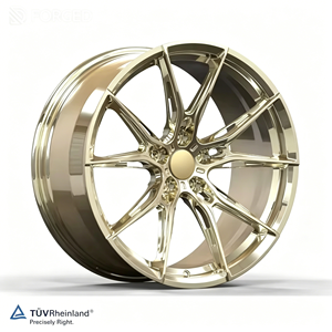 Jantes de voiture de course en alliage haute résistance polies en aluminium forgé léger à 10 branches couleur or champagne de 15 pouces TUV Rheinland - Product Image 2