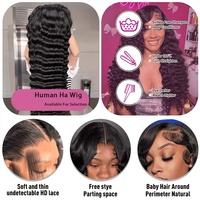 Wig rambut manusia 100% Remy Virgin Brazil, model curly, tanpa lem, lace depan transparan HD 13x4, sudah di-pre-pluck, siap pakai untuk wanita kulit hitam.