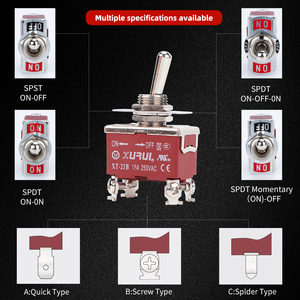 สวิตช์แบบกดล็อค 4 ขา ได้รับการรับรองมาตรฐาน CE พร้อมขั้วต่อแบบสกรู IP40 25A 250VAC DPST วัสดุพลาสติก อุปกรณ์ไฟฟ้า - Product Image 3