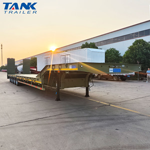 Semi-<span class=keywords><strong>remorque</strong></span> surbaissée en acier à 5 essieux de 30 à 80 tonnes avec échelle hydraulique et essieux FUWA pour le transport d'équipements lourds - Product Image 1