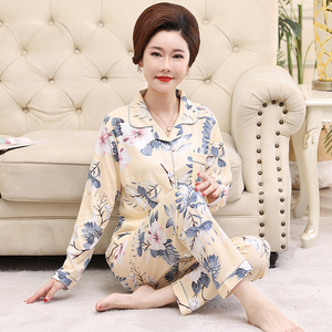 <span class=keywords><strong>Pigiama</strong></span> <span class=keywords><strong>donna</strong></span> primavera e autunno nuove madri di mezza età e anziane plus size cardigan a maniche lunghe tuta servizio a domicilio - Product Image 4