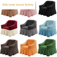 Sarung Sofa Sectional Motif Tanaman Modern dari Kain Polyester/Spandex Busa yang Mudah Dibersihkan, All Inclusive, Single, Universal untuk Semua Musim