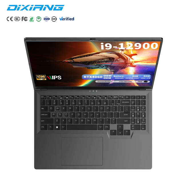 DIXIANG Best Price Brand New 16" Sell Well DDR5 16GB+256/512GB/1TB/2TB 1200P IPS I9 12900H RTX-4060 Gaming Laptop Notebook Bulk