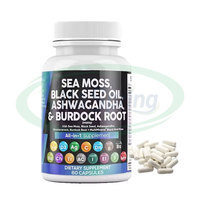 VitaSpring Marque privée Supplément Halal Curcuma Bardane Gingembre 3000mg Huile de graines noires 2000mg Capsules Ashwagandha Mousse de mer