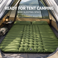 Matelas de couchage gonflable double, épais, en nylon TPU, avec pompe externe, portable, pour le camping et la sieste