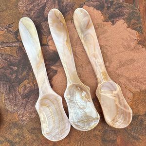 Spatule de 12 cm personnalisée avec logo, faite à la main, cuillère à masque, cuillère à assaisonnement de luxe en nacre, ustensile de table - Product Image 1