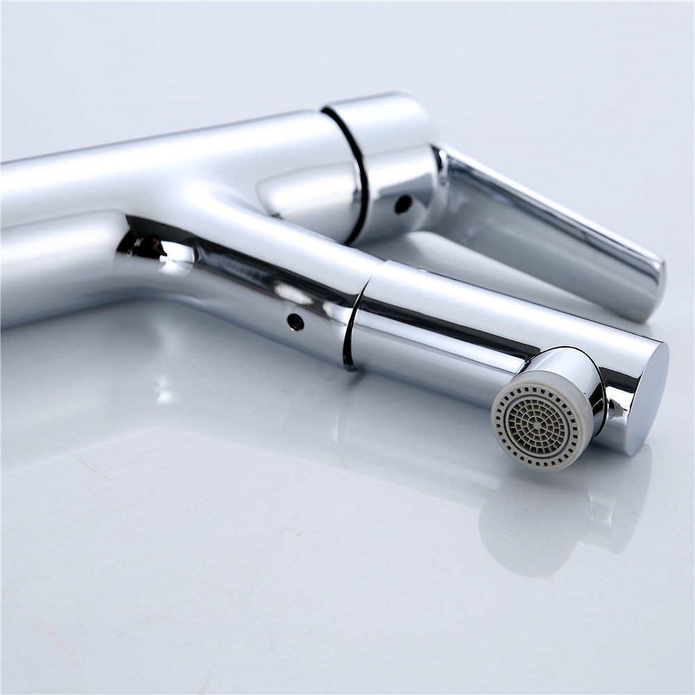 Luxury Pull Out hot water chrome brass bathroom basin faucets