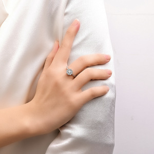 Diamond <b>Ring</b> Round Brilliant Cut Women's Engagement Jewelry Adjustable <b>Opening</b> Geometric Design - Product Image 2