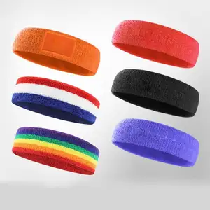 Custom Gym Workout Basketball Embroidered Sweat Cotton Towel Custom Run Sweatband Headband Head Bands For Women Sports Headbands