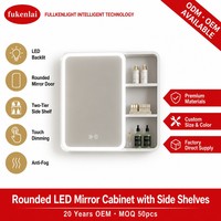 Armoire de toilette minimaliste moderne avec miroir intelligent LED anti-buée et rétroéclairage LED